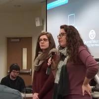 Alumni mentors speak to a class at GVSU